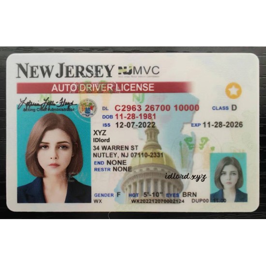 New Jersey Fake id front side New Jersey Fake id front side
